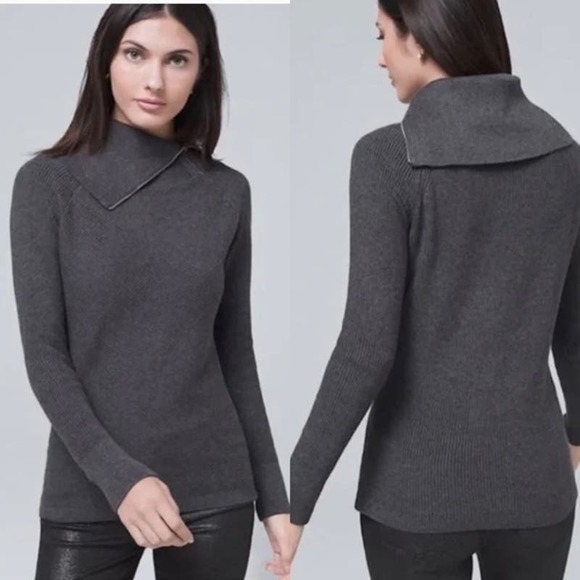 White House Black Market Sweaters - WHBM Slate Gray Ribbed Sweater Size XXSP
